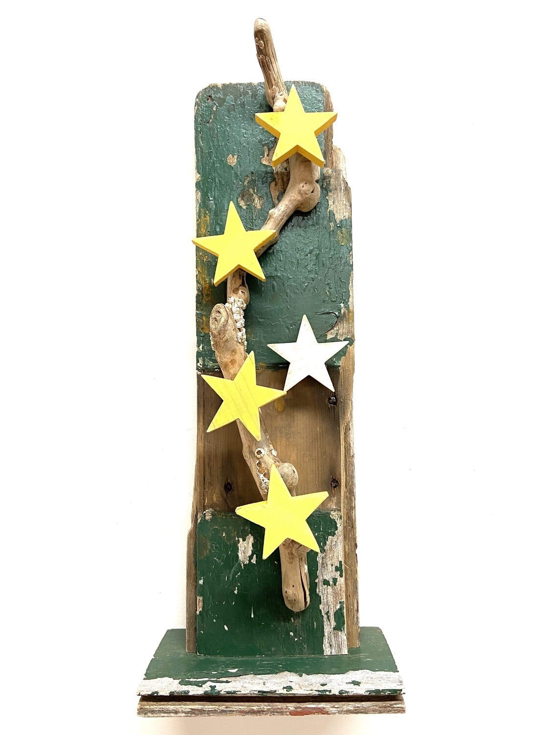 5 Star Tower on Green Driftwood- Jerry Walsh 