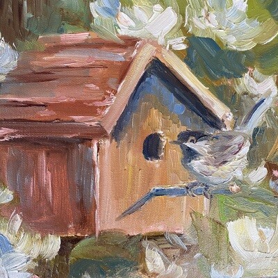 Home Sweet Home, Chickadee in Birdhouse