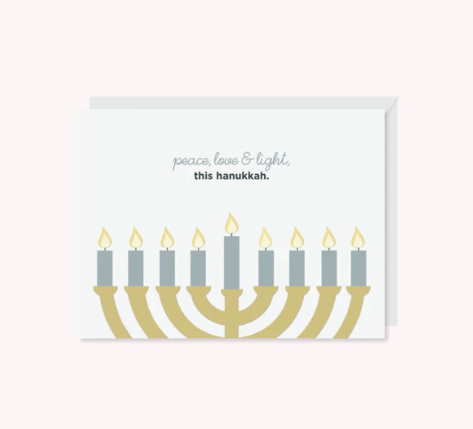 Peace, Love & Light This Hanukkah Card 