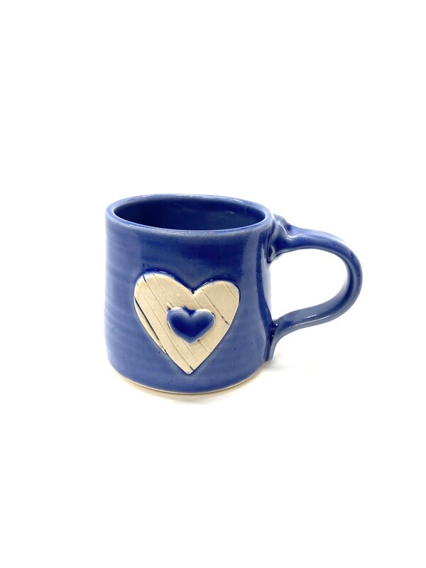 Dark Blue Heart Mug- Ginette Arsenault