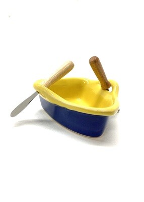 Blue and Yellow Boat Dip Pot- Maxwell 