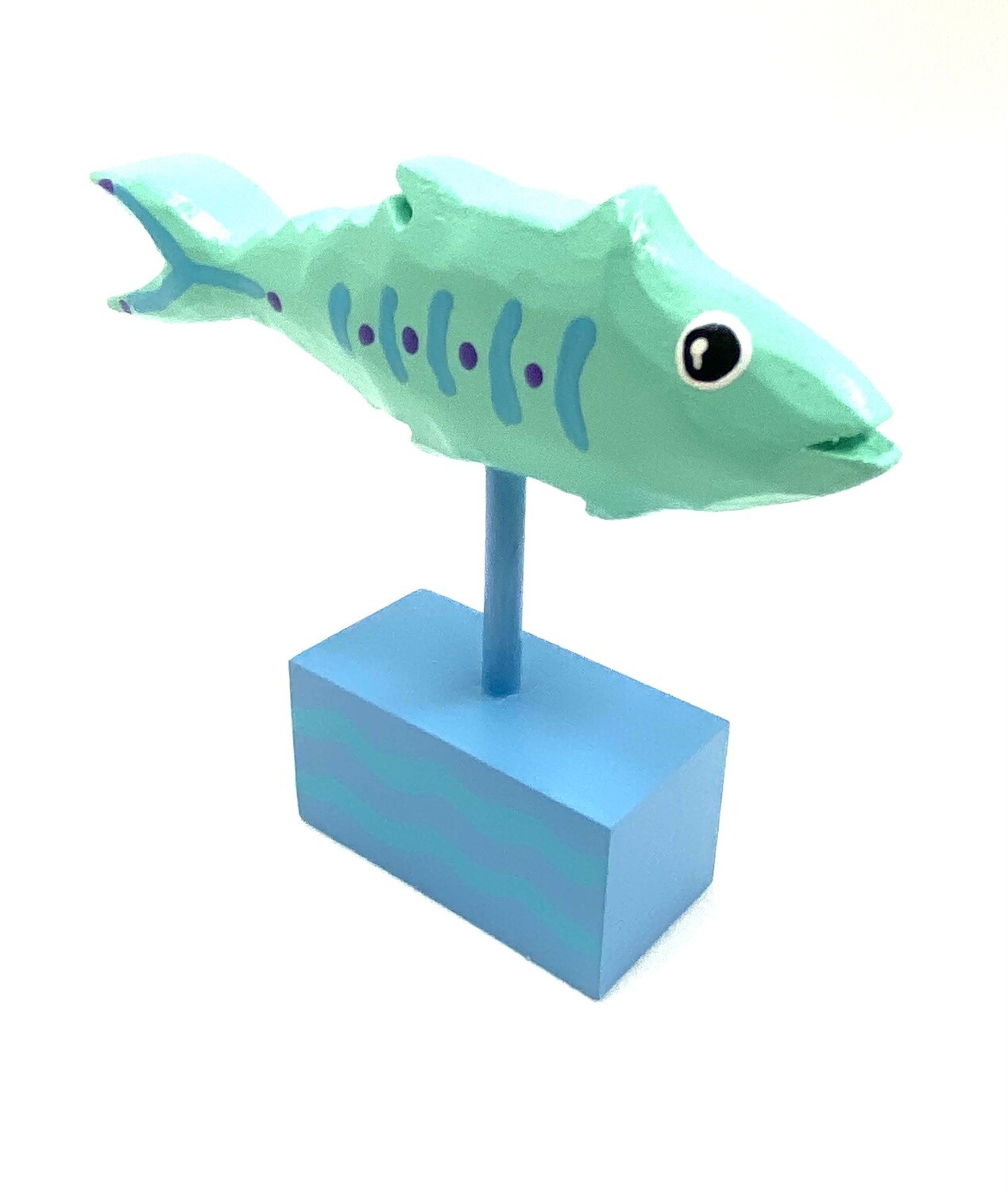 Small Aqua Long Fantastical Fish- Timberdoodle