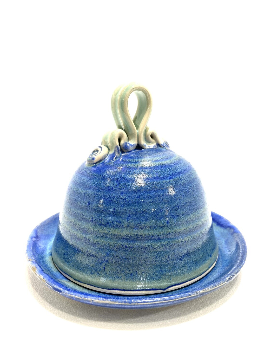 Blue Butter Dish- Gloria Dunbar