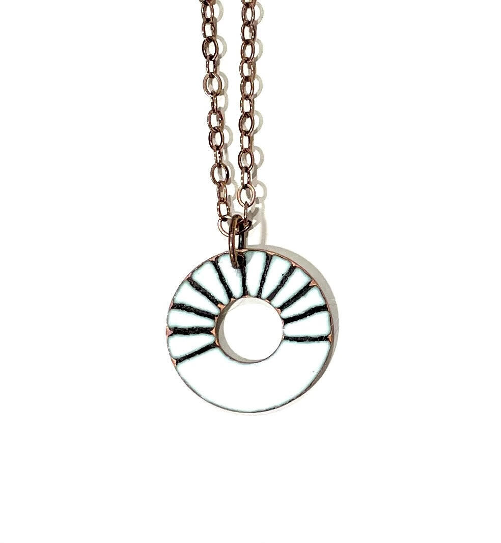 White Ray Donut Necklace- Aflame