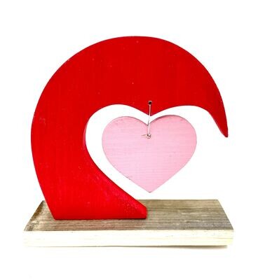 Pink Valentine Heart on Driftwood- Jerry Walsh 