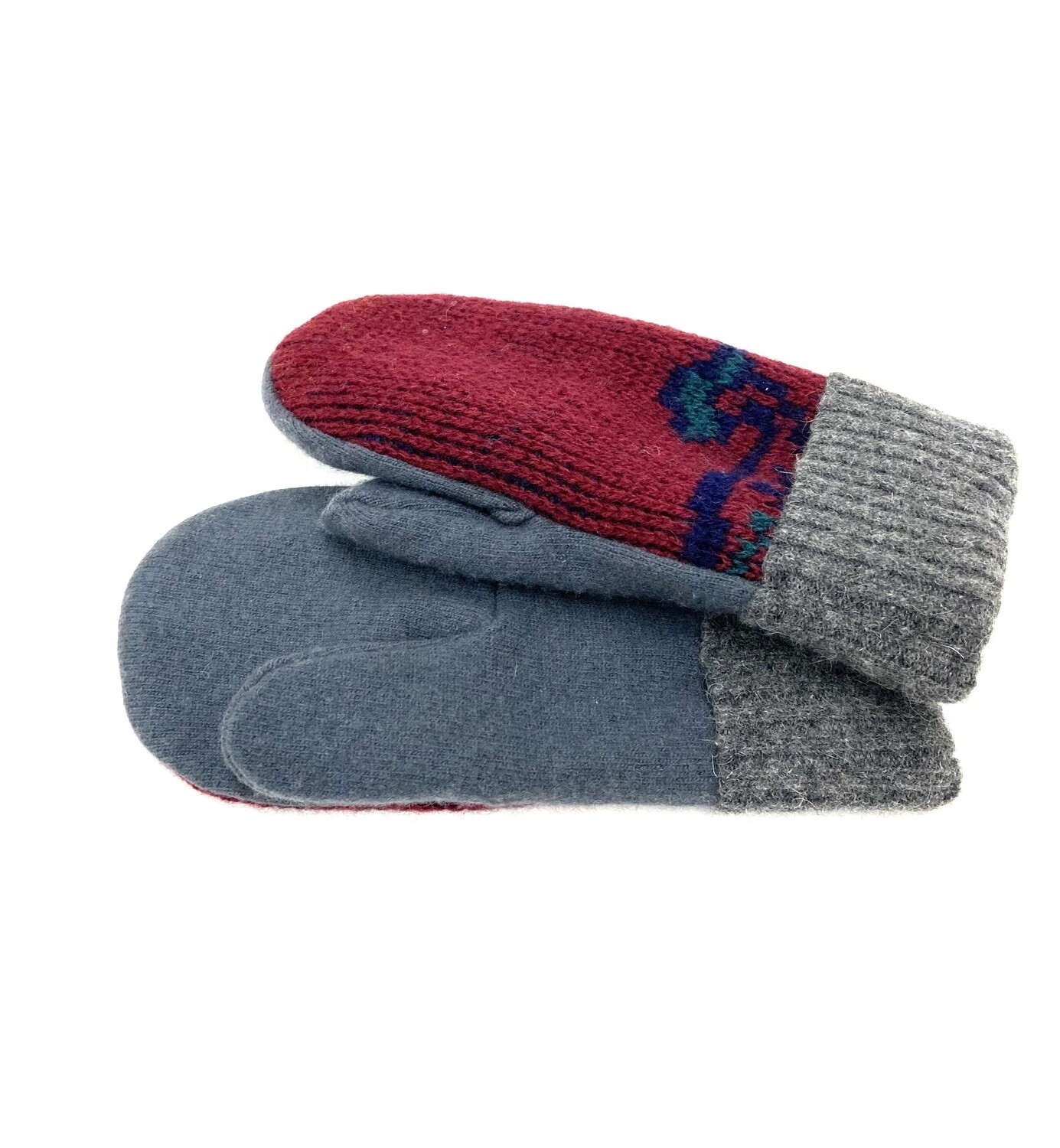 Small Maroon and Grey- Mary's Mittens