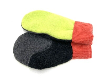 Medium Lime Green and Coral- Mary's Mittens