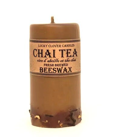 3x6 Chai Beeswax Candle- Lucky Clover