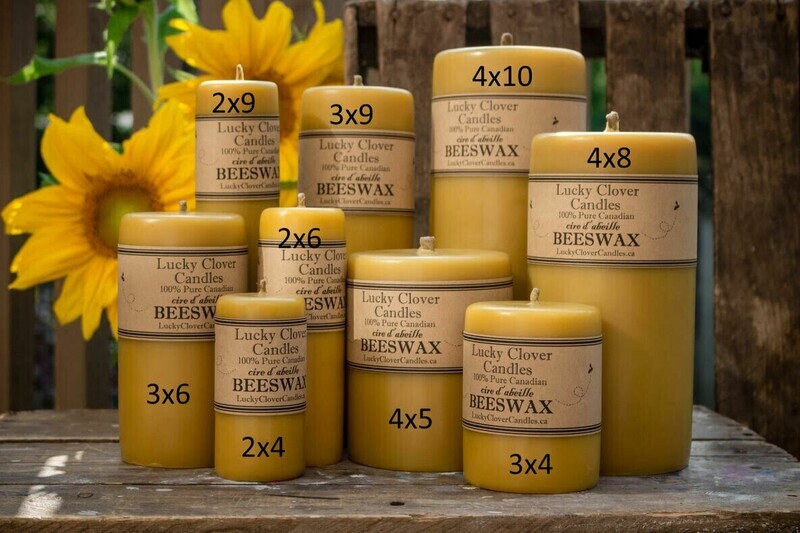 3x4 Smooth Beeswax Candle- Lucky Clover