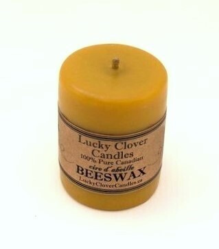 3x4 Smooth Beeswax Candle- Lucky Clover