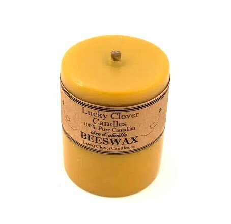 4x5 Smooth Beeswax Candle- Lucky Clover