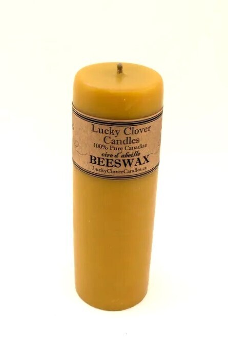 3x9 Smooth Beeswax Candle- Lucky Clover