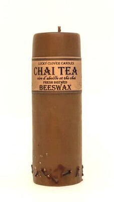 3x9 Chai Beeswax Candle- Lucky Clover