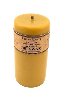 4x8 Smooth Beeswax Candle- Lucky Clover