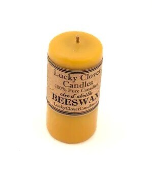 2x4 Smooth Beeswax Candle- Lucky Clover