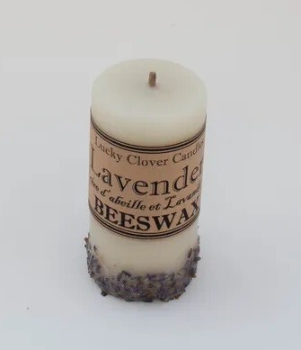 2x4 Lavender Beeswax Candle- Lucky Clover 2x4 Lavender Beeswax Candle- Lucky Clover