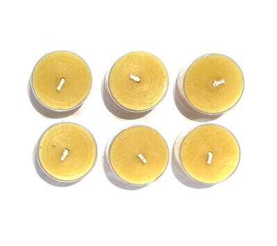 Set of 6 Beeswax Tea Lights- Lucky Clover