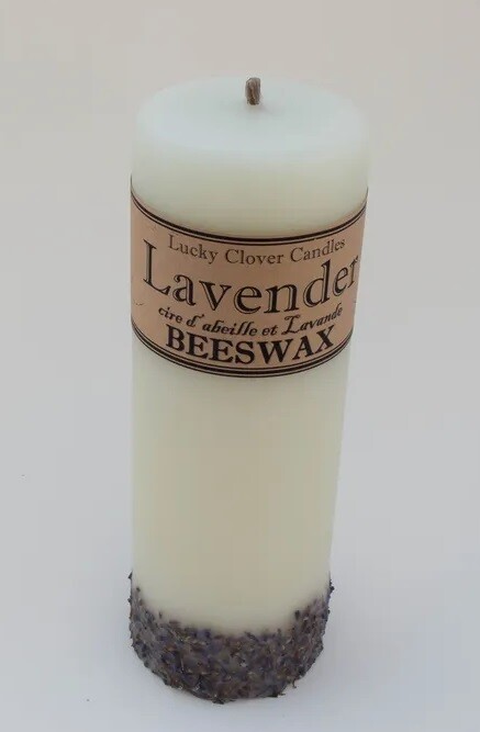 3x9 Lavender Beeswax Candle- Lucky Clover
