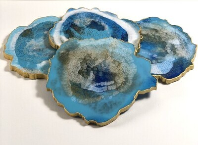 Ocean Agate Resin Coaster
