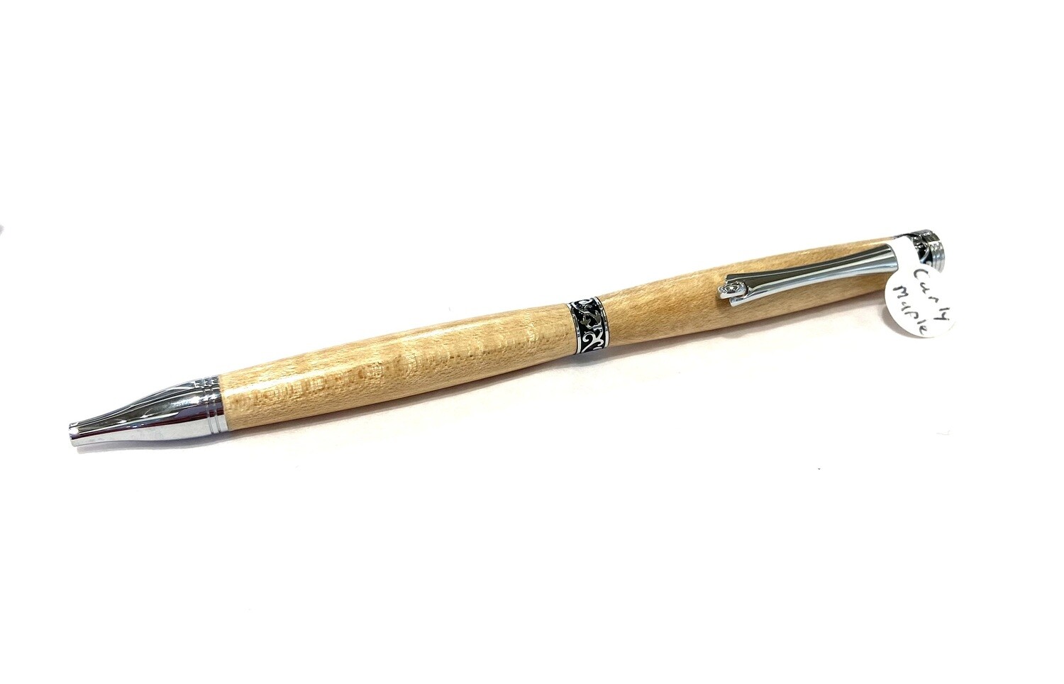 Curly Maple with Silver Scroll Pen- Sid Watts