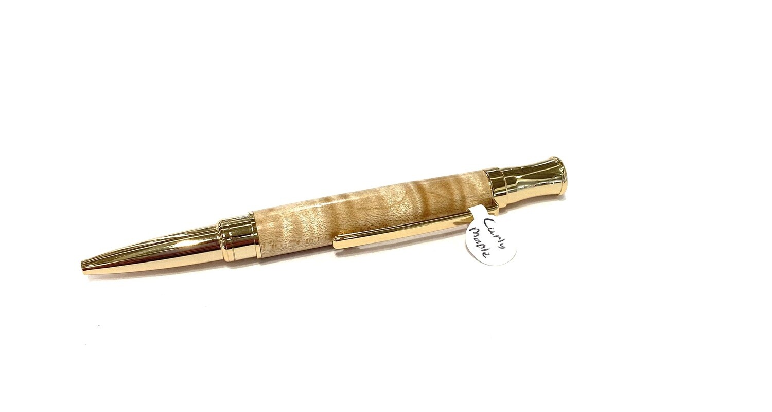Large Curly Maple with Gold Pen- Sid Watts