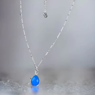 Joy Necklace in Blue Chalcedony- Elizabeth Burry Design