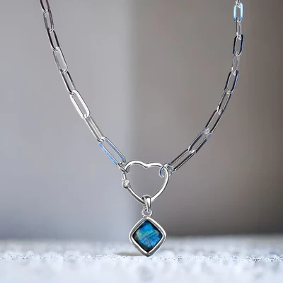 Amour Necklace in Labradorite- Elizabeth Burry Design