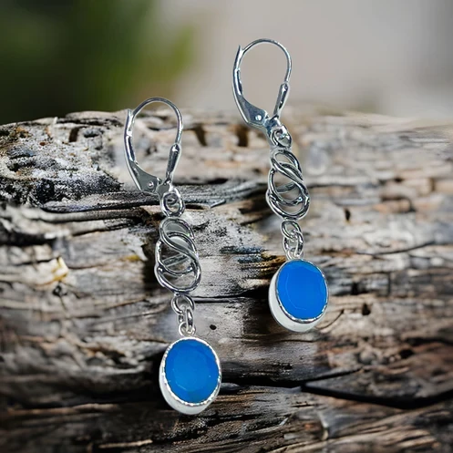 Patti Earrings in Blue Chalcedony- Elizabeth Burry Design