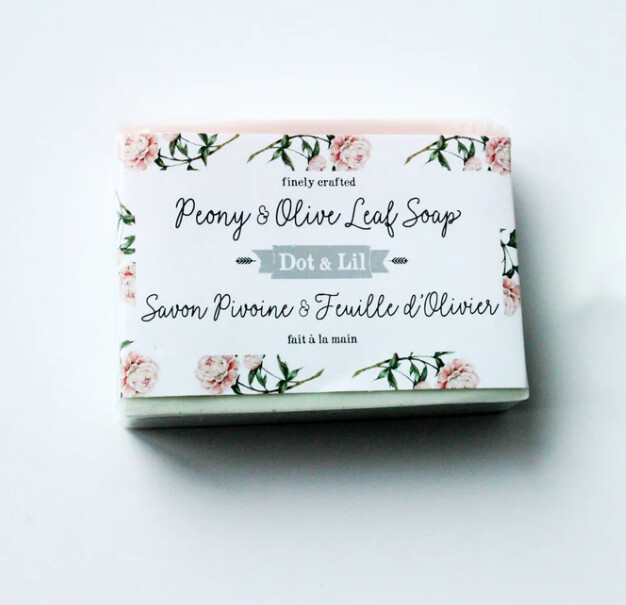 Peony and Olive Leaf Soap- Dot & Lil