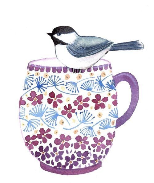 Chickadee on Mug Card- Sarah Duggan