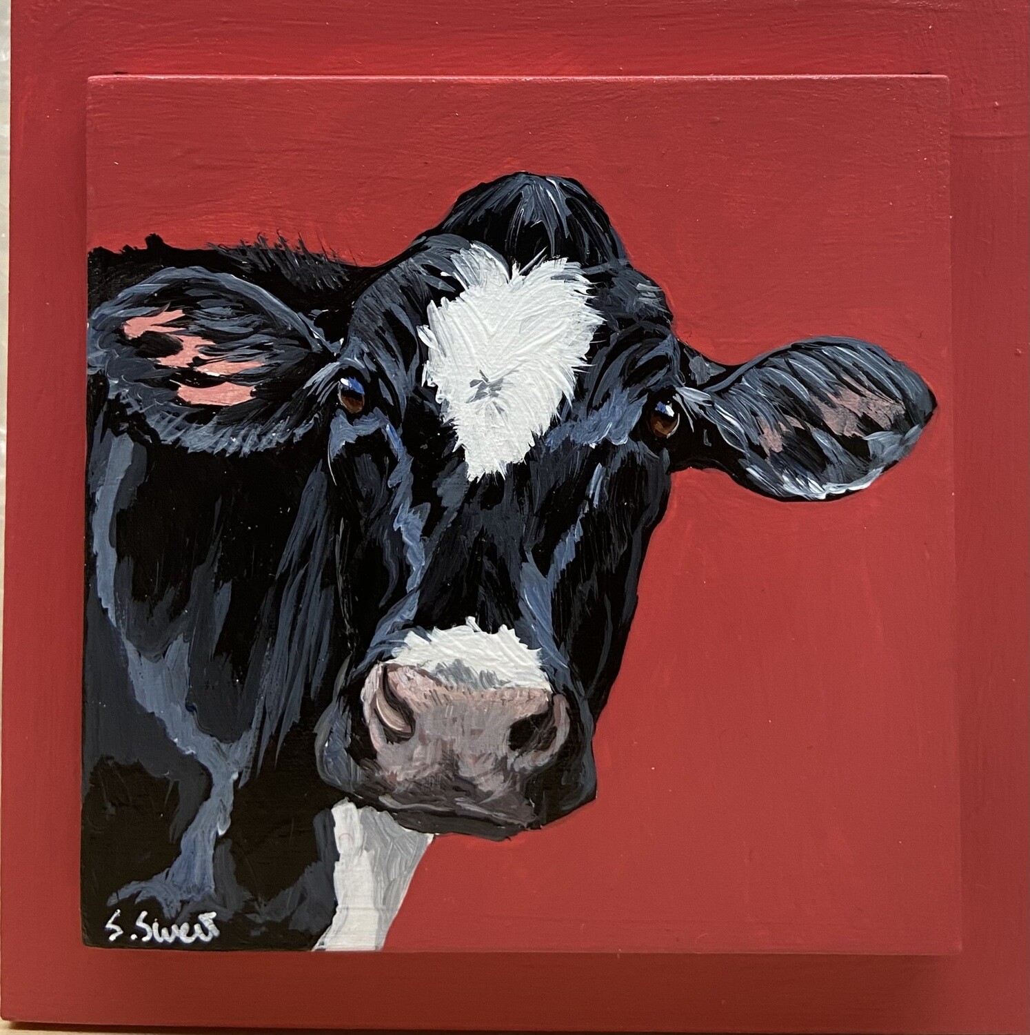 Julia the Cow on Red