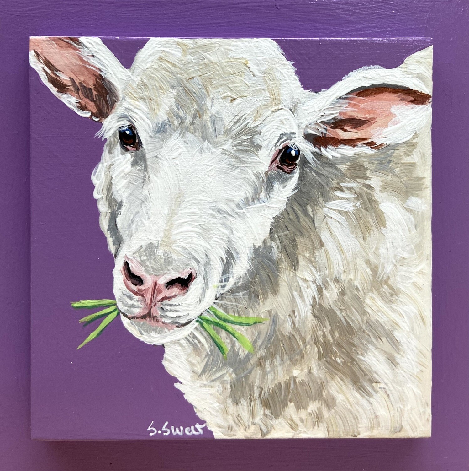 Cecily the Sheep on Wild Orchid Purple