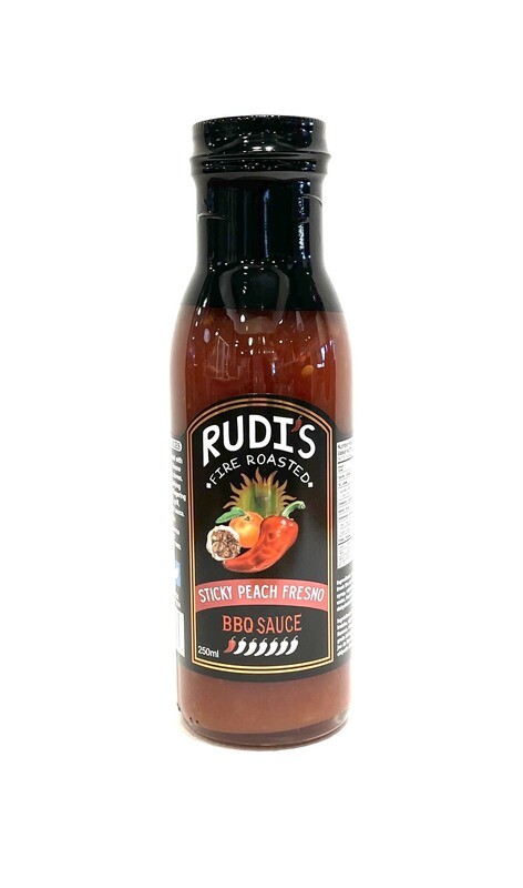 Sticky Peach Fresno BBQ Sauce- Rudi's Hot Sauce 