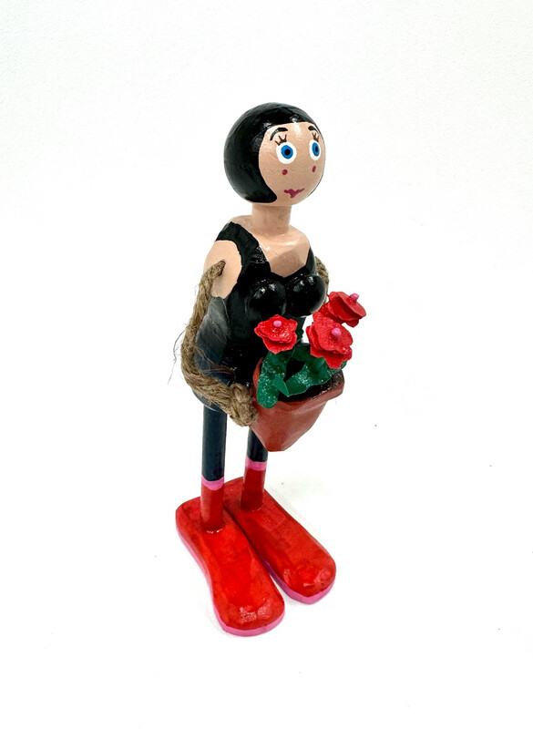 Garden Gal Holding Flowers Timberdoodle