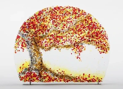 7" Fall Tree of Life #1 Fused Glass 