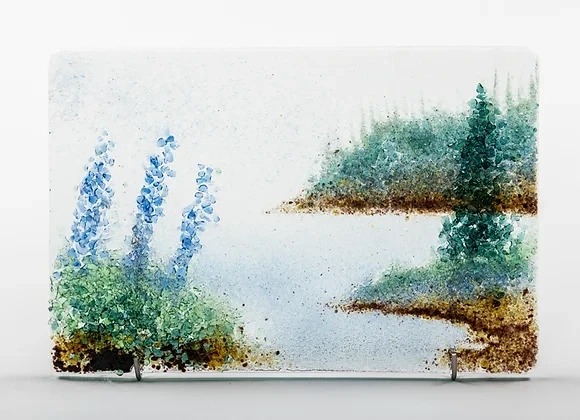Small Mira Bay Lupins Fused Glass