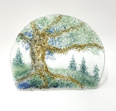 7" Summer Tree of Life Fused Glass