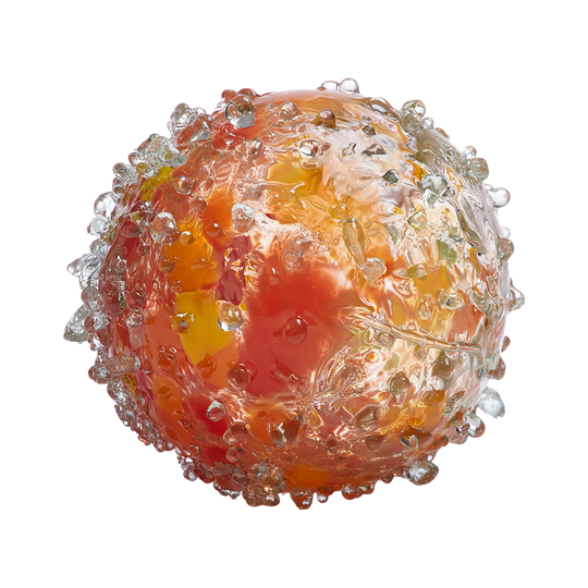 6" Orange Glass Bee Ball