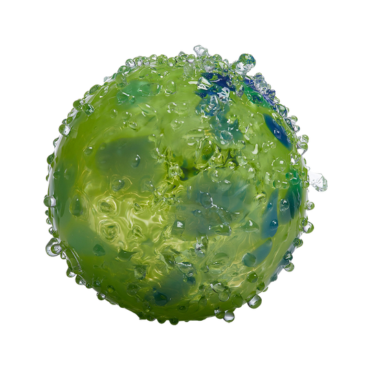 6" Green Glass Bee Ball
