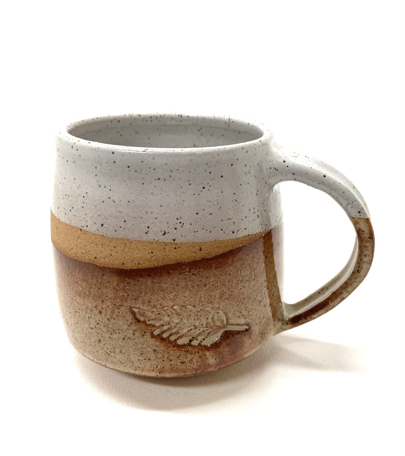 White and Brown Leaf Mug- Andrea Puszkar 