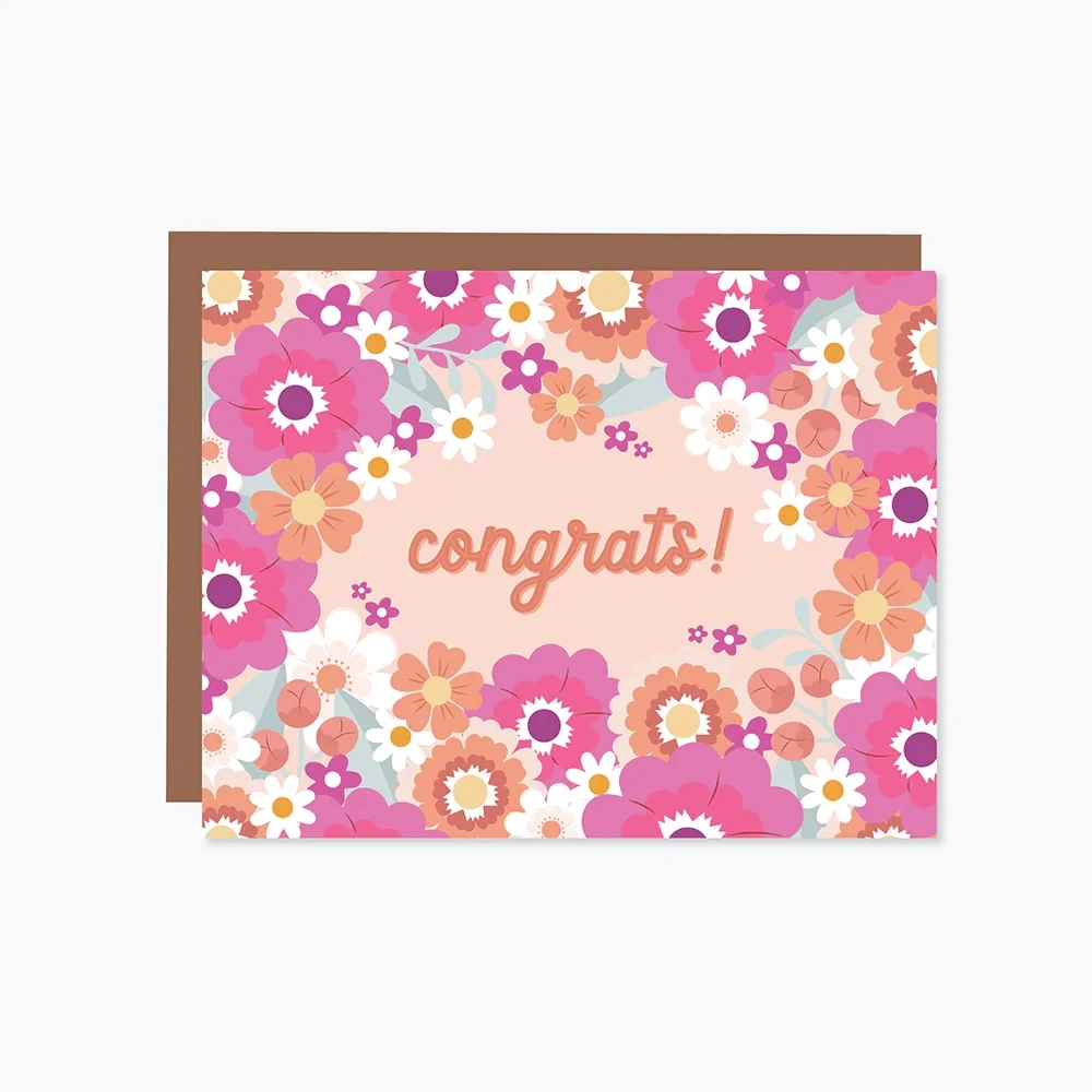 Congrats! Peachy Card- Paper Hearts
