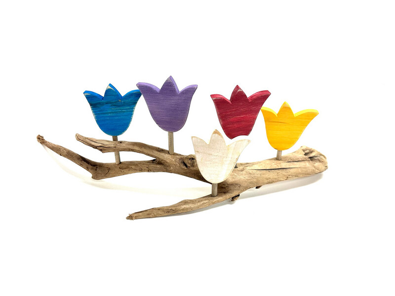 5 Tulips on Driftwood - Jerry Walsh
