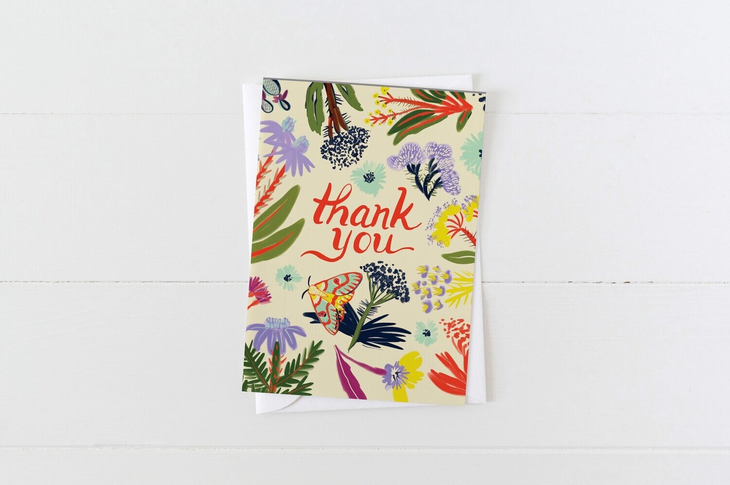 Thank You with Sea Holly and Moths Card- Briana Corr Scott