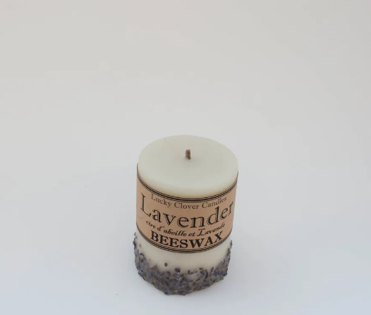 3x4 Lavender Beeswax Candle- Lucky Clover