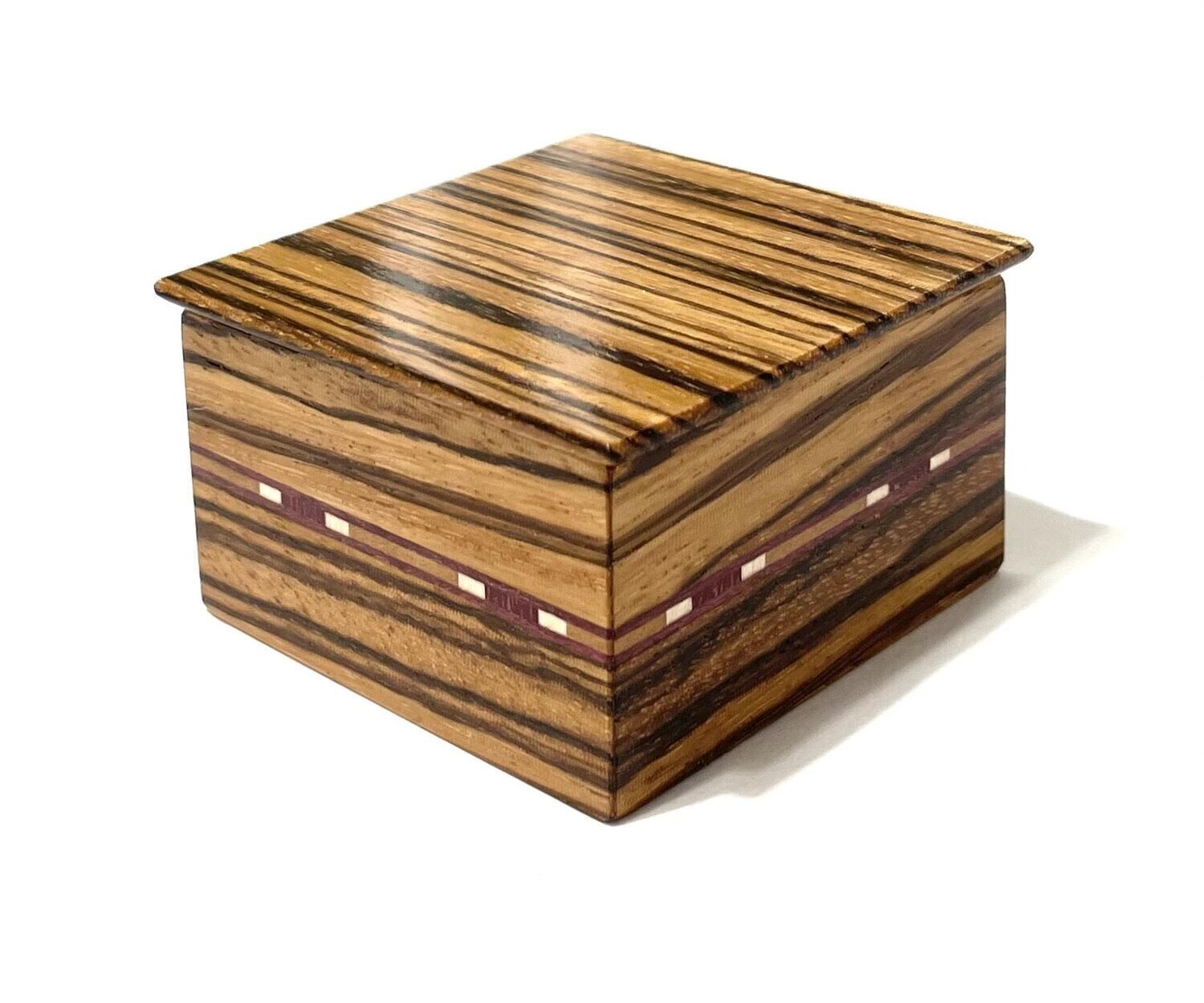 Medium Square Zebrawood Mini Box- Tam Flemming
