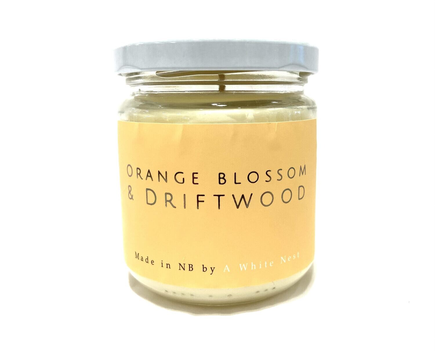 Orange Blossom & Driftwood Candle- A White Nest 