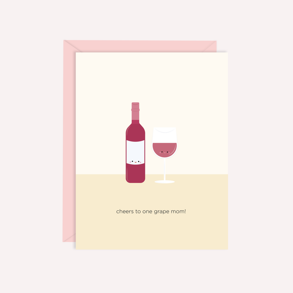 Cheers to One Grape Mom! Card- Paper Hearts