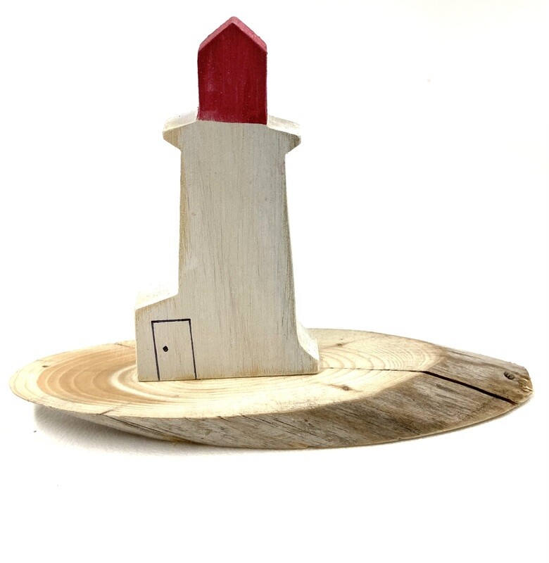 Tiny Lighthouse on Driftwood Base- Jerry Walsh 