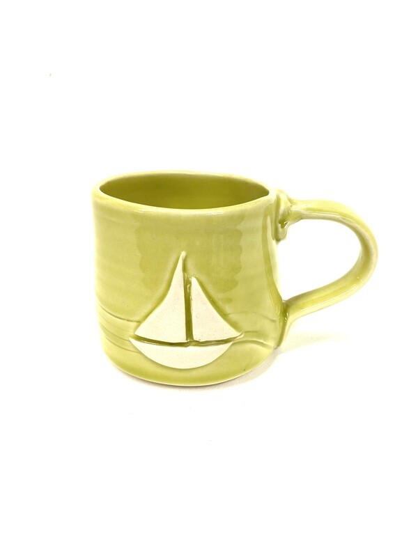 Lime Green Sailboat Mug GA