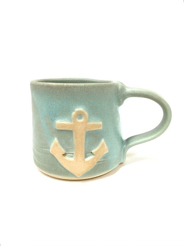 Aqua Anchor Mug- Ginette Arsenault 